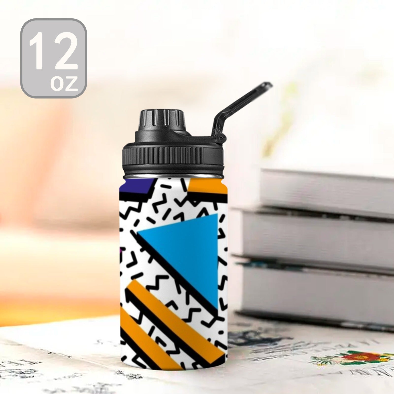 Graphic 80's - Kids Water Bottle with Chug Lid (12 oz)