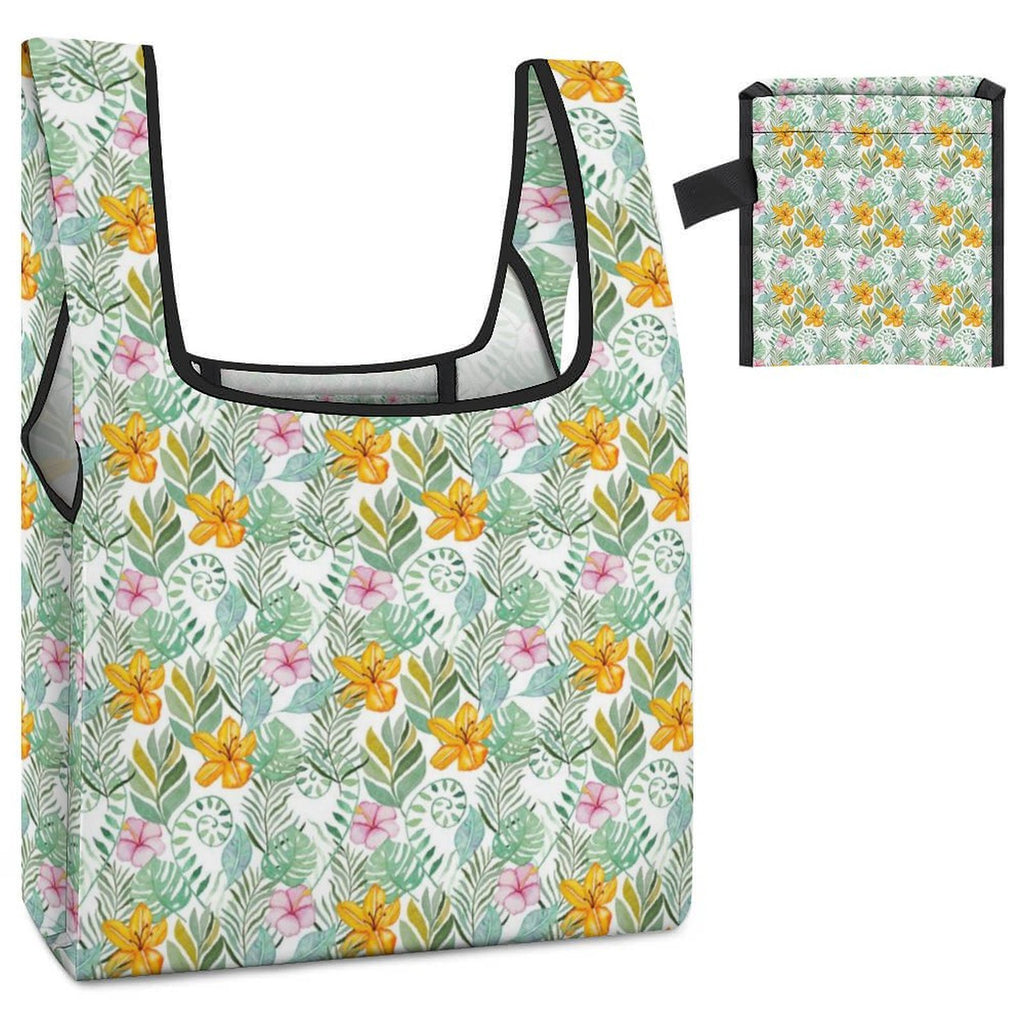 Tropical Flowers And Leaves Foldable Shopping Bag