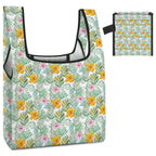 Tropical Flowers And Leaves Foldable Shopping Bag