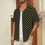 Yellow Lightning Men's Short Sleeve Hawaiian Shirt Men's Hawaiian Shirt (New) comic Printed Offshore
