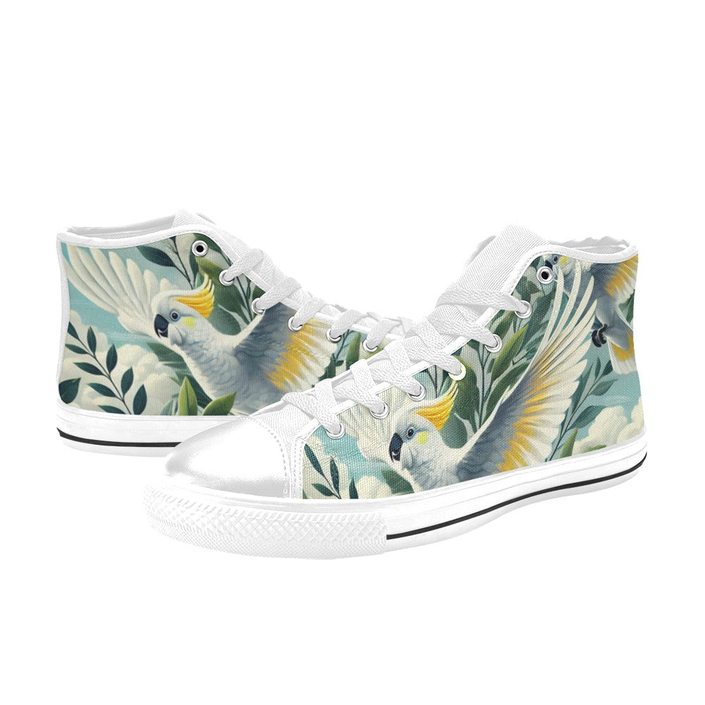 Cockatoo Women's High Top Canvas Shoes Womens Classic High Top Shoes animal Printed Offshore