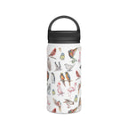 Birds Of A Feather Stainless Steel Water Bottle, Handle Lid White 12oz Stainless Steel Water Bottle With Handle Lid animal Birds Globally Fulfilled