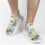 Blue Geometric Men's Twisted Sole Sneakers