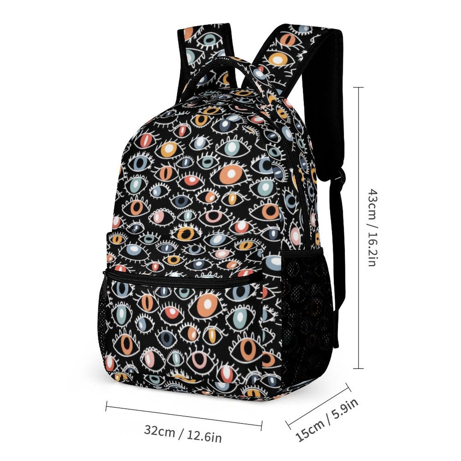 Eyes On Black Backpack, Lunch Bag & Pencil Case Set