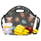 Monkey Swing Neoprene Lunch Bag/Large (Model 1669) Neoprene Lunch Bag animal Printed Offshore