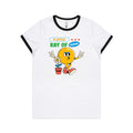 A Little Ray Of Sunshine - Women's Ringer Tee White Black Womens Ringer T-shirt Printed In Australia Summer