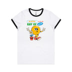 A Little Ray Of Sunshine - Women's Ringer Tee White Black Womens Ringer T-shirt Printed In Australia Summer