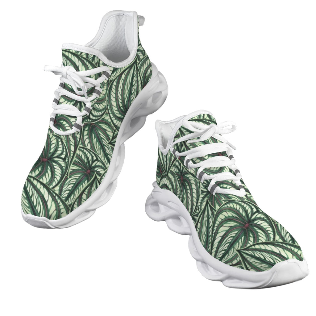 Stripy Leaves Women's Twisted Sole Sneakers