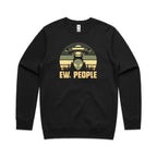 Ew People, Alien - AS Colour Stencil Crew Sweatshirt Black Sweatshirt Printed In Australia Sci Fi