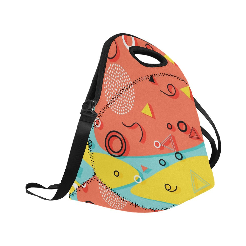 80's Abstract - Neoprene Lunch Bag/Large (Model 1669)