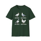 Bin Chicken Beach Chicken Chicken Types Unisex T-Shirt Forest Green Unisex Adult T-shirt animal Birds Globally Fulfilled