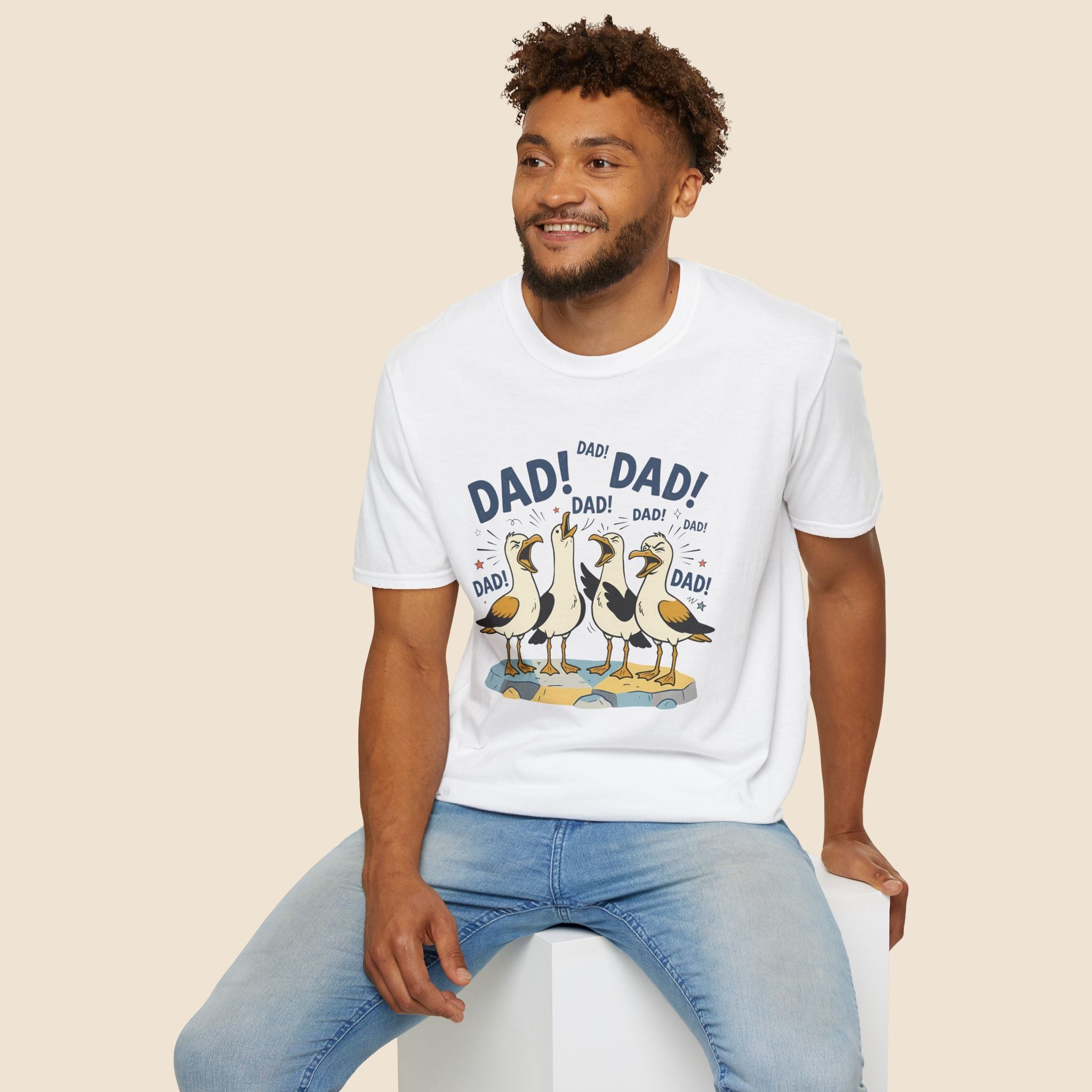 Dad Seagull Unisex T-Shirt Unisex Adult T-shirt animal Dad Globally Fulfilled