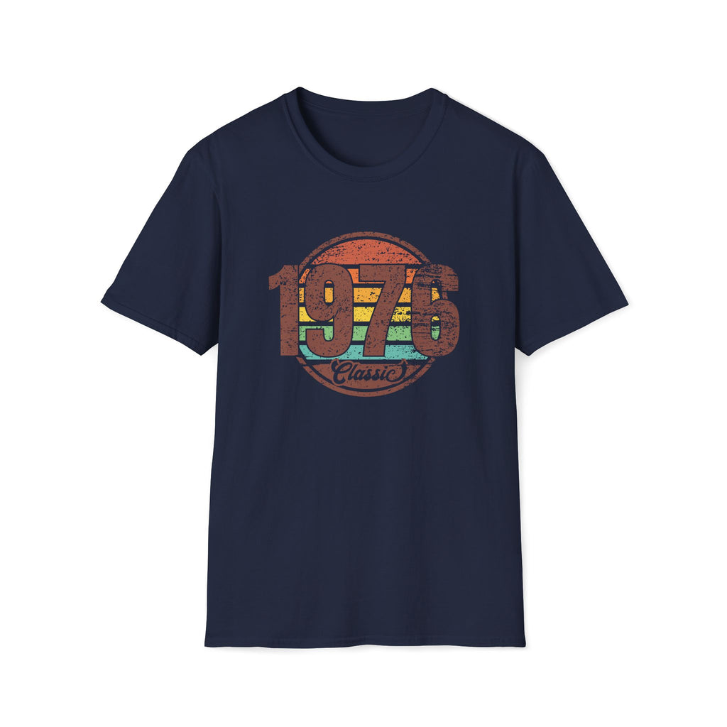 Turning 50 1976 Classic Unisex Softstyle T-Shirt Navy Unisex Adult T-shirt Australian Printer Birthday Retro