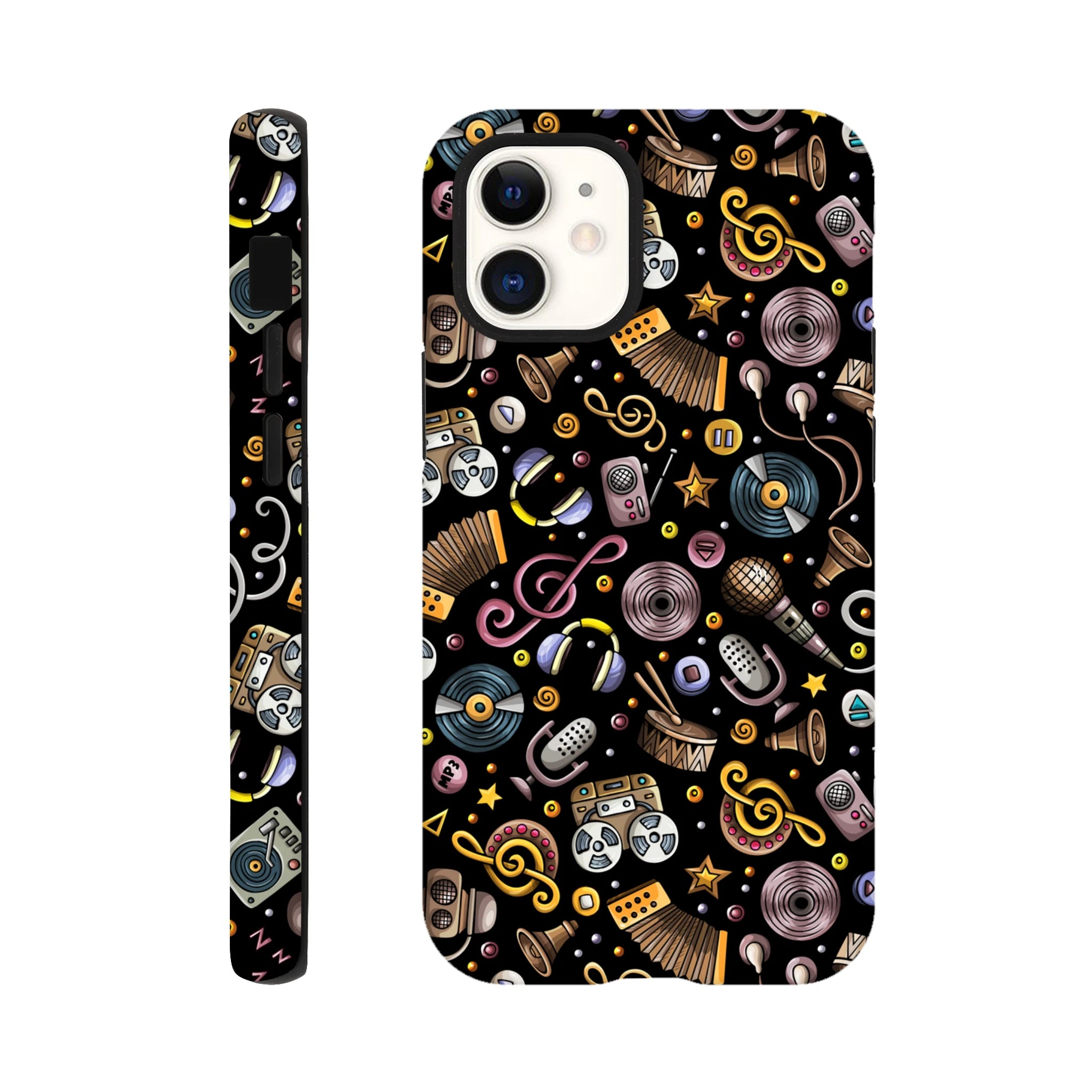 Retro Music Mix - Apple iPhone Tough case iPhone 12 Mini iPhone Tough Case Globally Fulfilled Music