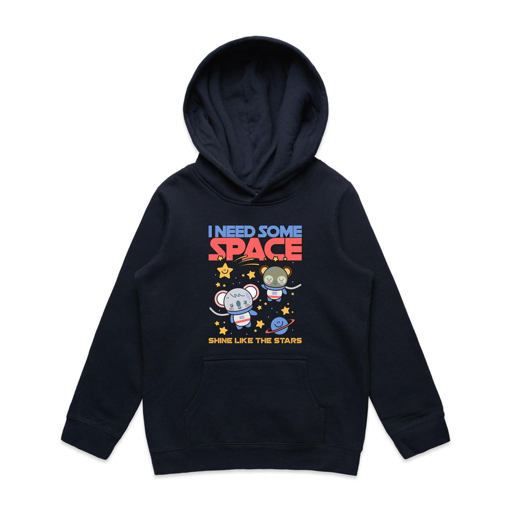 I Need Some Space - Kids Hoodie Navy Kids Hoodie Printed In Australia