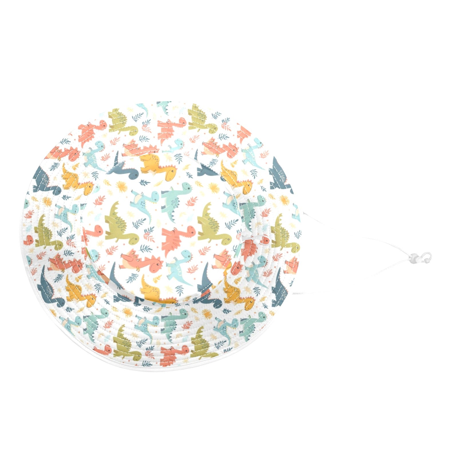 Cute Colourful Dinosaurs Wide Brim Bucket Hat Wide Brim Bucket Hat animal Printed Offshore