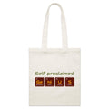 Self Proclaimed Genius Parcel Canvas Tote Bag Default Title Small Tote Bag Printed In Australia Science