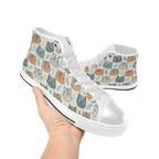 Cute Cat Faces Women's High Top Canvas Shoes Womens Classic High Top Shoes animal Printed Offshore