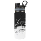 Piano Insulated Water Bottle with Dual-Use Lid (18oz) One Size Insulated Water Bottle with Dual-Use Lid (18oz) Music Printed Offshore