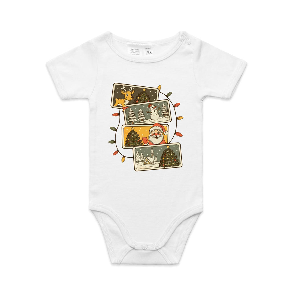 Retro Christmas Cards - Baby Bodysuit