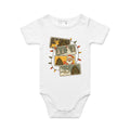Retro Christmas Cards - Baby Bodysuit White Baby Christmas Bodysuit Christmas Printed In Australia