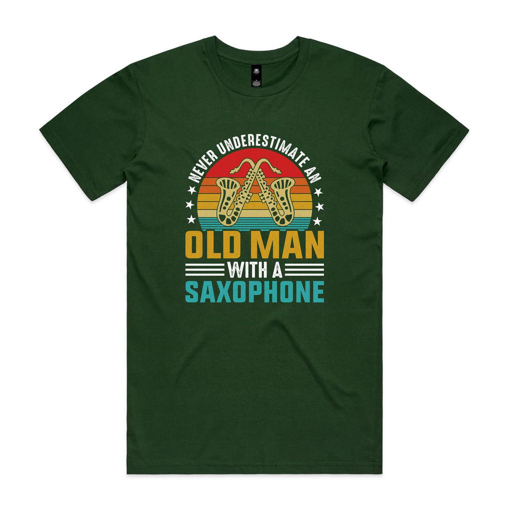 Never Underestimate An Old Man With A Saxophone - Men's AS Colour T-shirt