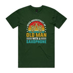 Never Underestimate An Old Man With A Saxophone - Men's AS Colour T-shirt