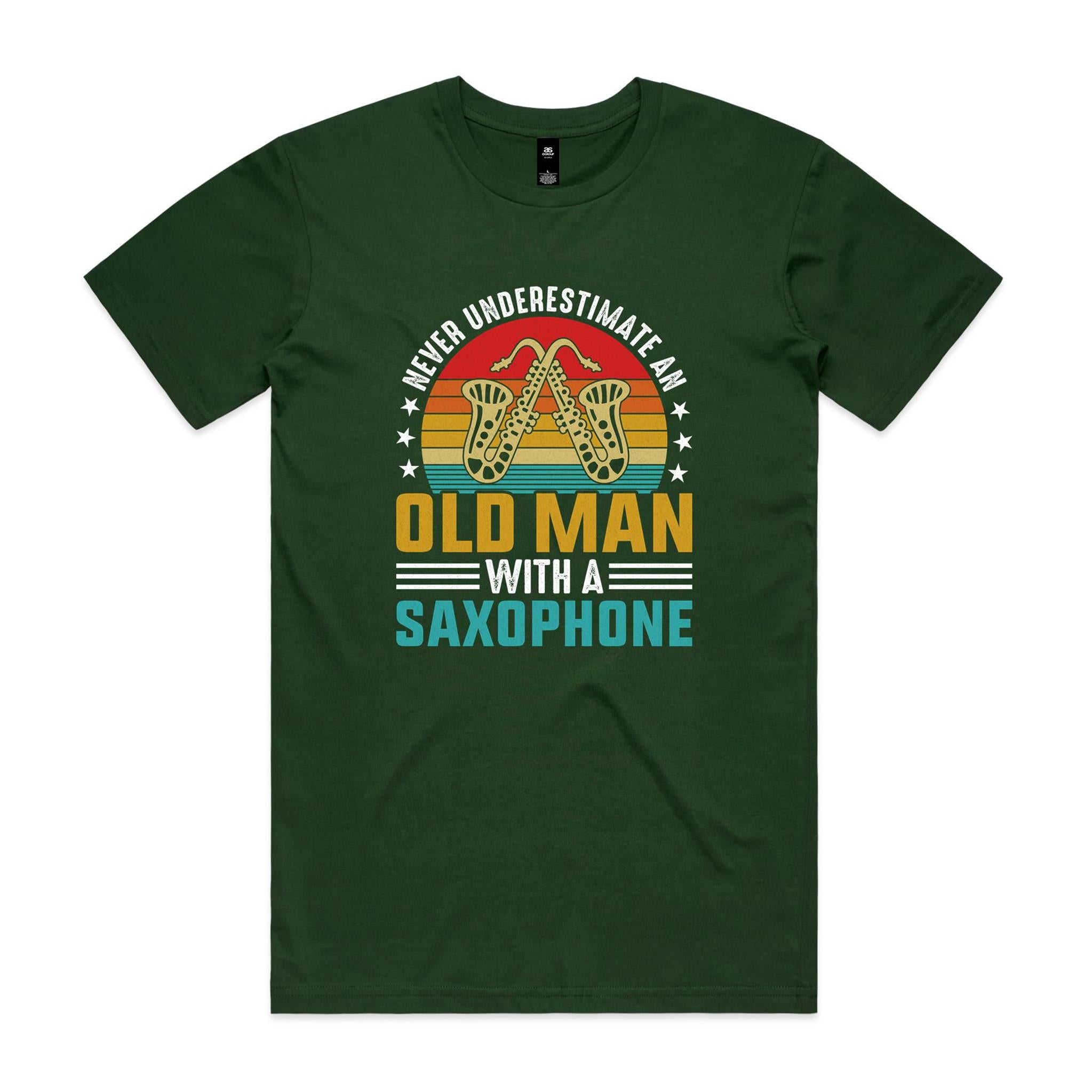 Never Underestimate An Old Man With A Saxophone - Men's AS Colour T-shirt