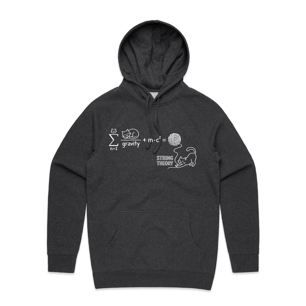 Cat String Theory Physics Men's AS Colour Hoodie Asphalt Marle Mens Hoodie animal Printed In Australia Science