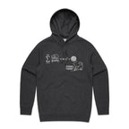 Cat String Theory Physics Men's AS Colour Hoodie Asphalt Marle Mens Hoodie animal Printed In Australia Science