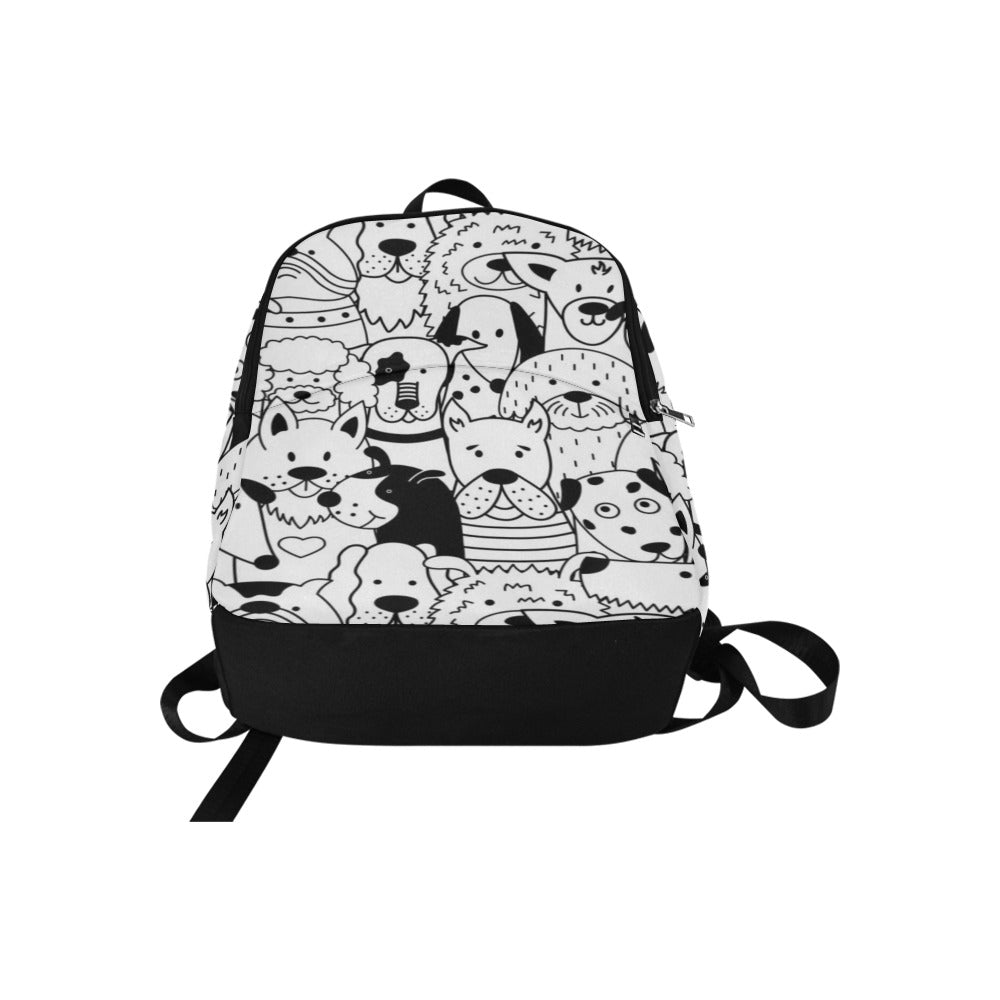 Black And White Dogs - Fabric Backpack