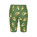 Avocado Characters Women's Bike Shorts With Side Pockets Women's Bike Shorts Food Printed Offshore
