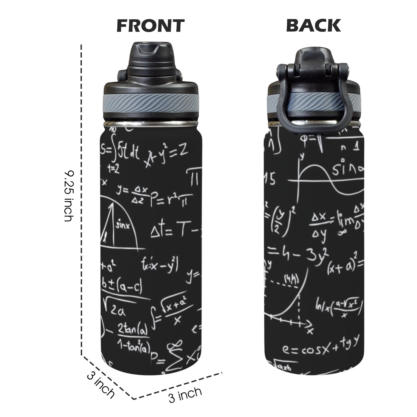 Equations - Insulated Water Bottle with Dual-Use Lid (18oz) Insulated Water Bottle with Dual-Use Lid (18oz) Maths Printed Offshore