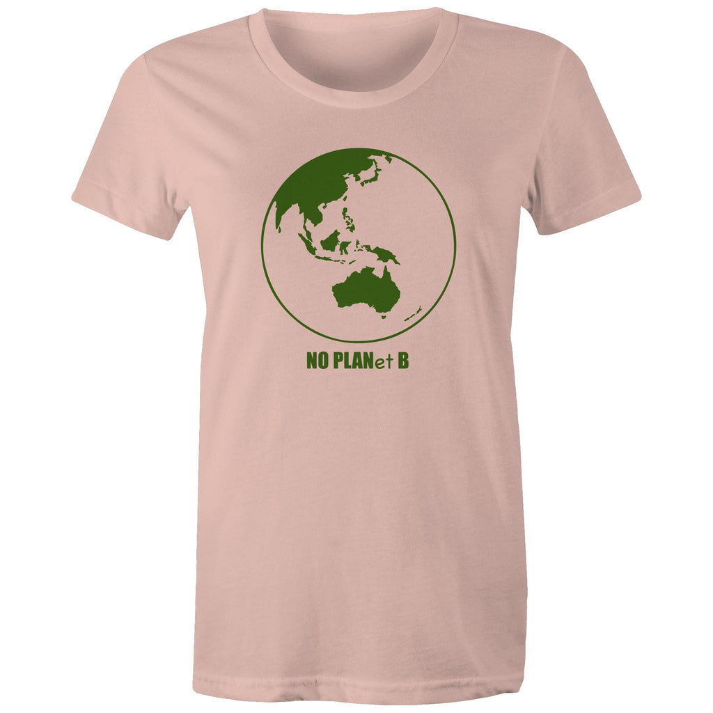 No Planet B, Earth - Womens T-shirt Pale Pink Womens T-shirt Environment Printed In Australia