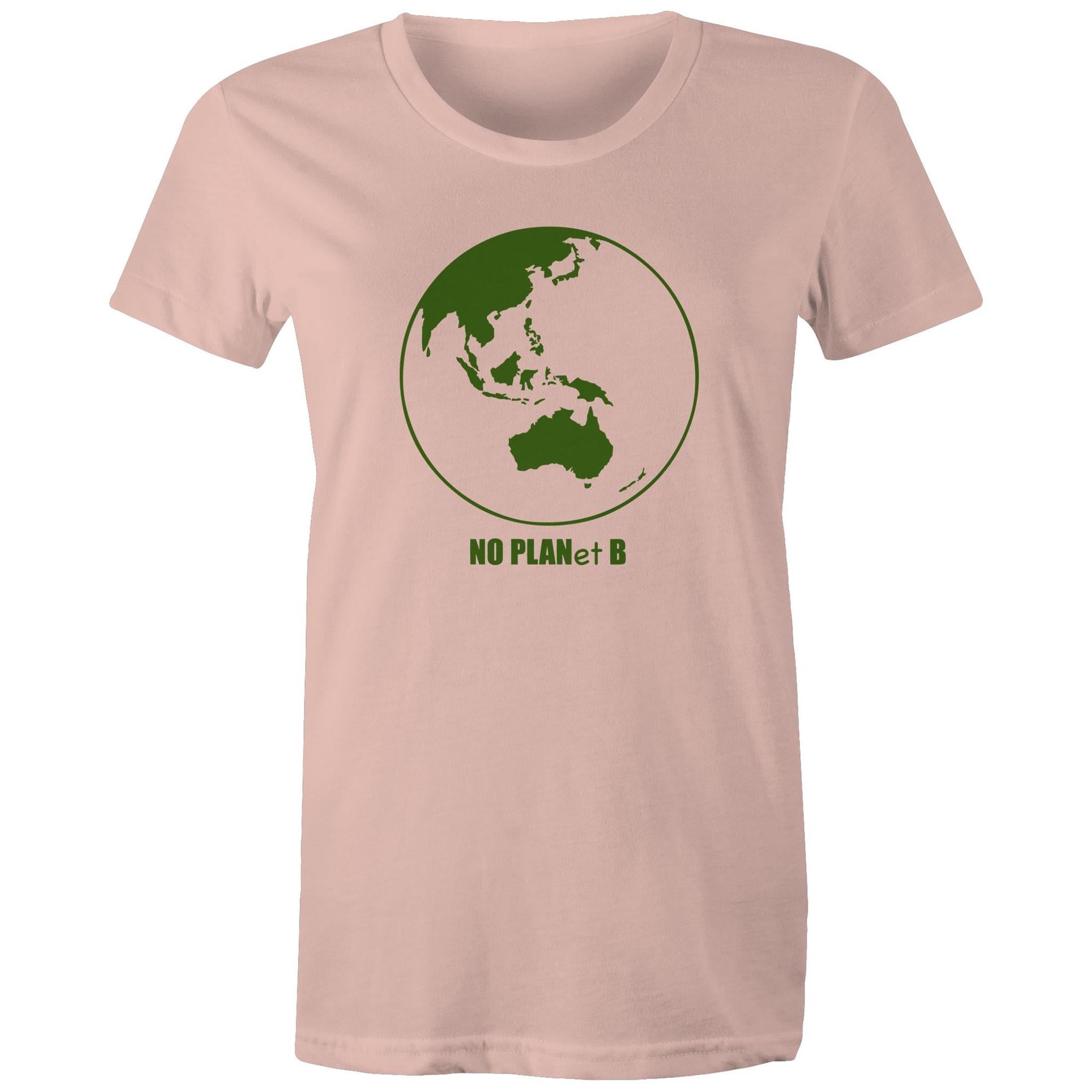No Planet B, Earth - Womens T-shirt Pale Pink Womens T-shirt Environment Printed In Australia