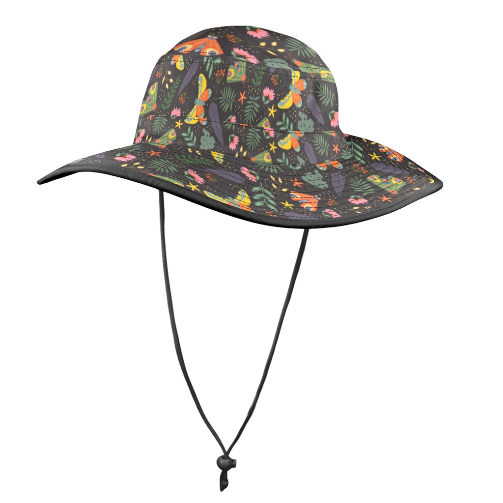 Dark Butterfly Wide Brim Bucket Hat Wide Brim Bucket Hat animal Printed Offshore