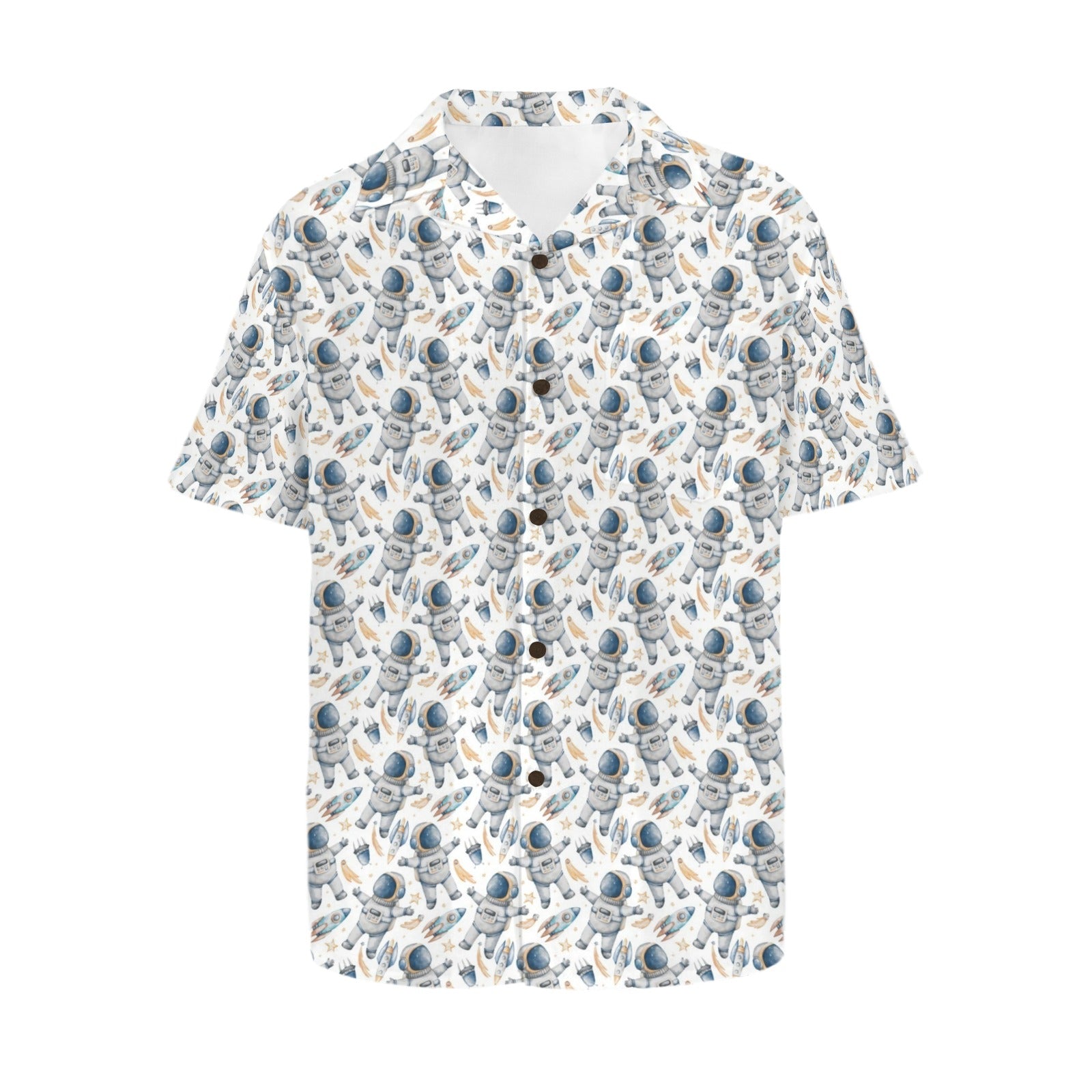 Astronauts And Rocket Ships Men's Hawaiian Shirt