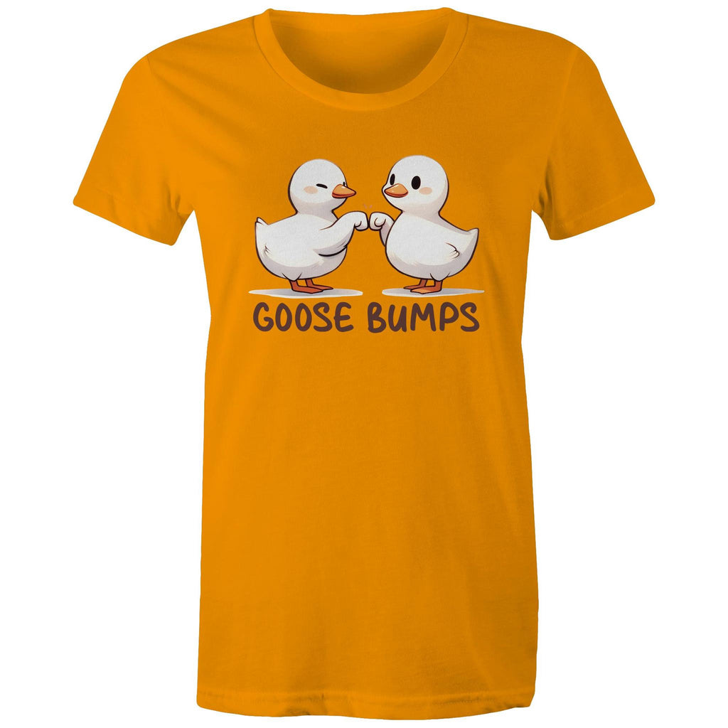 Goose Bumps - Womens T-shirt Orange Womens T-shirt animal Printed In Australia