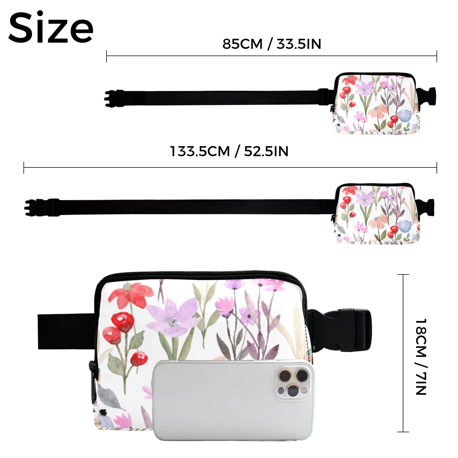 Floral Watercolour - Belt Bag