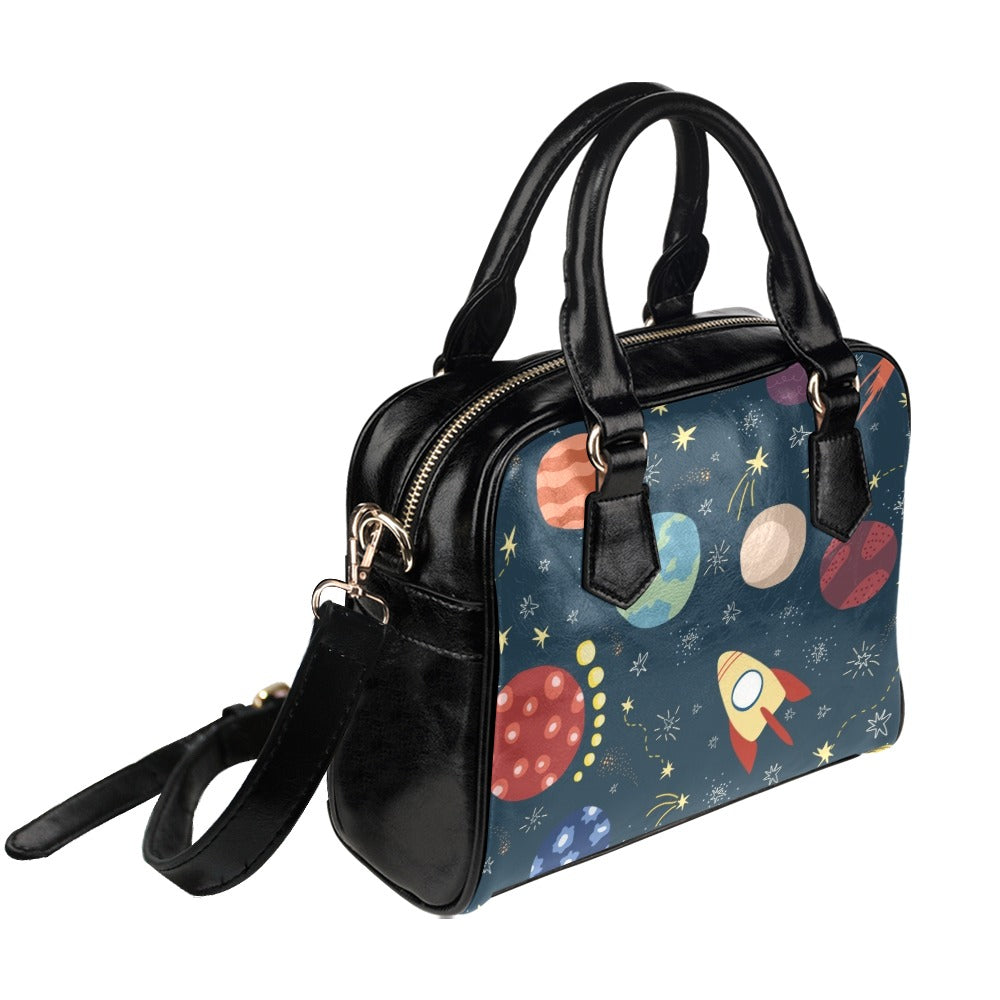 Rocket and Planets In Space - Shoulder Handbag (Model 1634) Shoulder Handbags (1634)