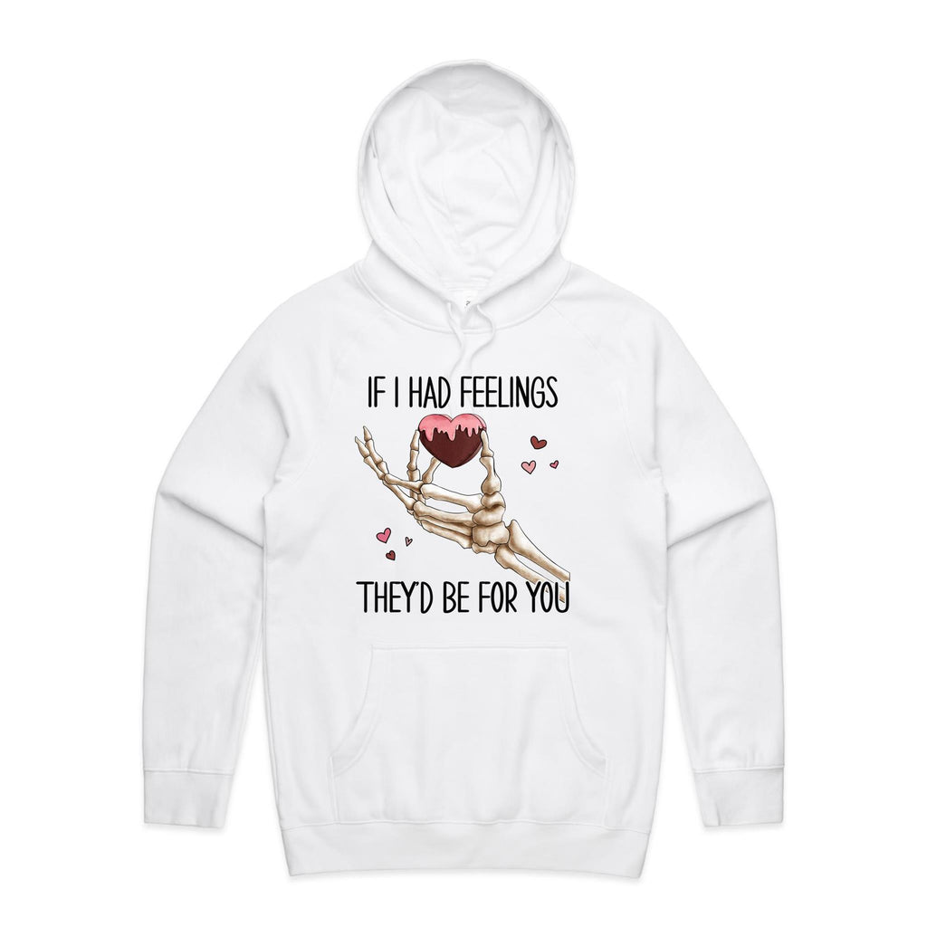 If I Had Feelings They'd Be For You - Mens Hoodie White Mens Hoodie Love Printed In Australia