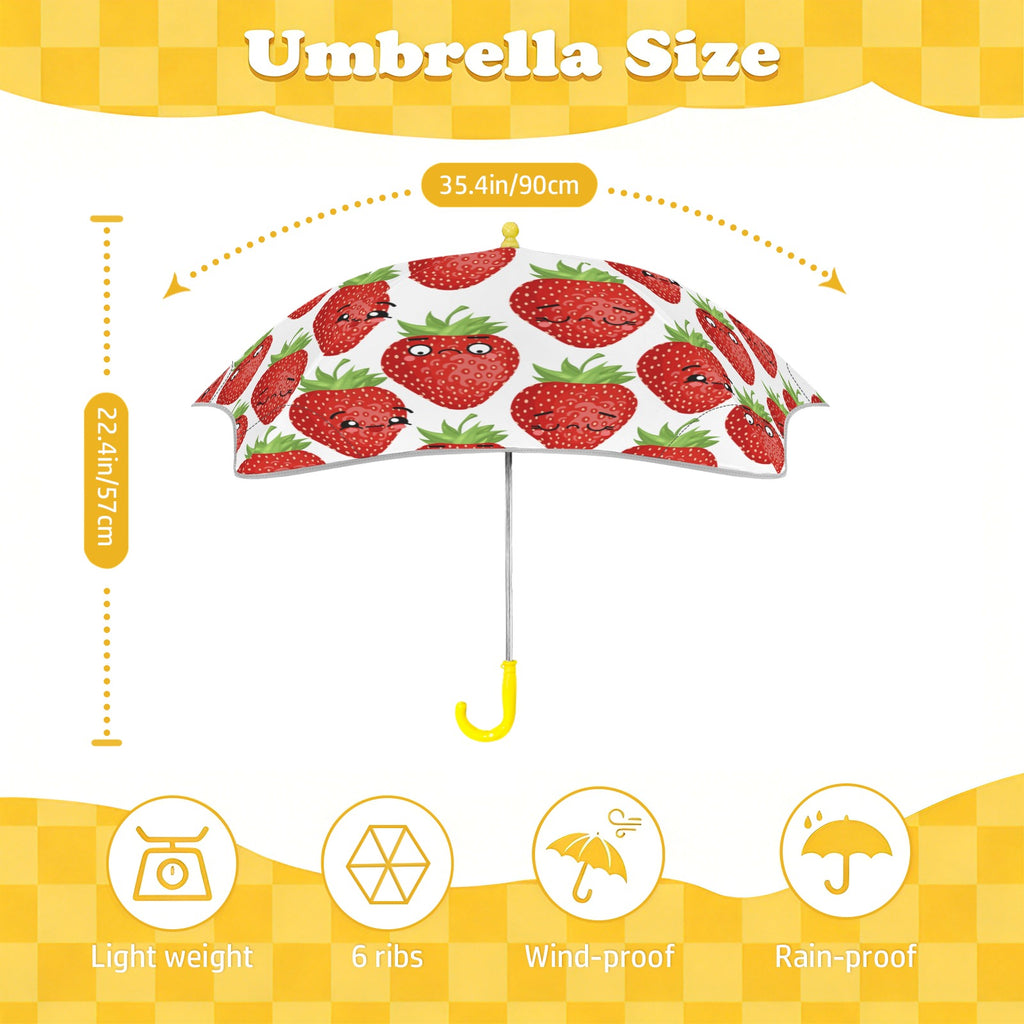 Strawberry Characters Kids Safe Round Corner Umbrella Kids Safe Round Corner Umbrella Food Printed Offshore
