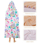 Mermaid World Kids Hooded Blanket 100cm x 130cm