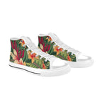 Vintage Hawaiian Floral Women's High Top Canvas Shoes Womens Classic High Top Shoes Plants Printed Offshore
