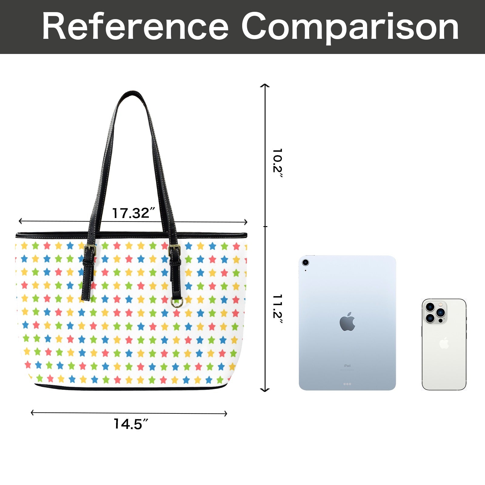 Stars - Leather Tote Bag-Large