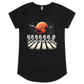 Astronaut Zebra Crossing In Space Women's AS Colour Scoop Neck T-Shirt Black Womens Scoop Neck T-shirt Printed In Australia Space