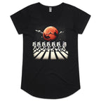Astronaut Zebra Crossing In Space - Womens Scoop Neck T-Shirt Black Womens Scoop Neck T-shirt Printed In Australia Space