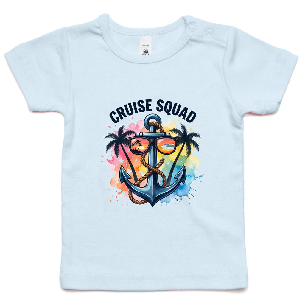 Cruise Squad, Anchor Baby Cruise T-shirt Powder Blue Baby Cruise T-shirt Cruise Printed In Australia