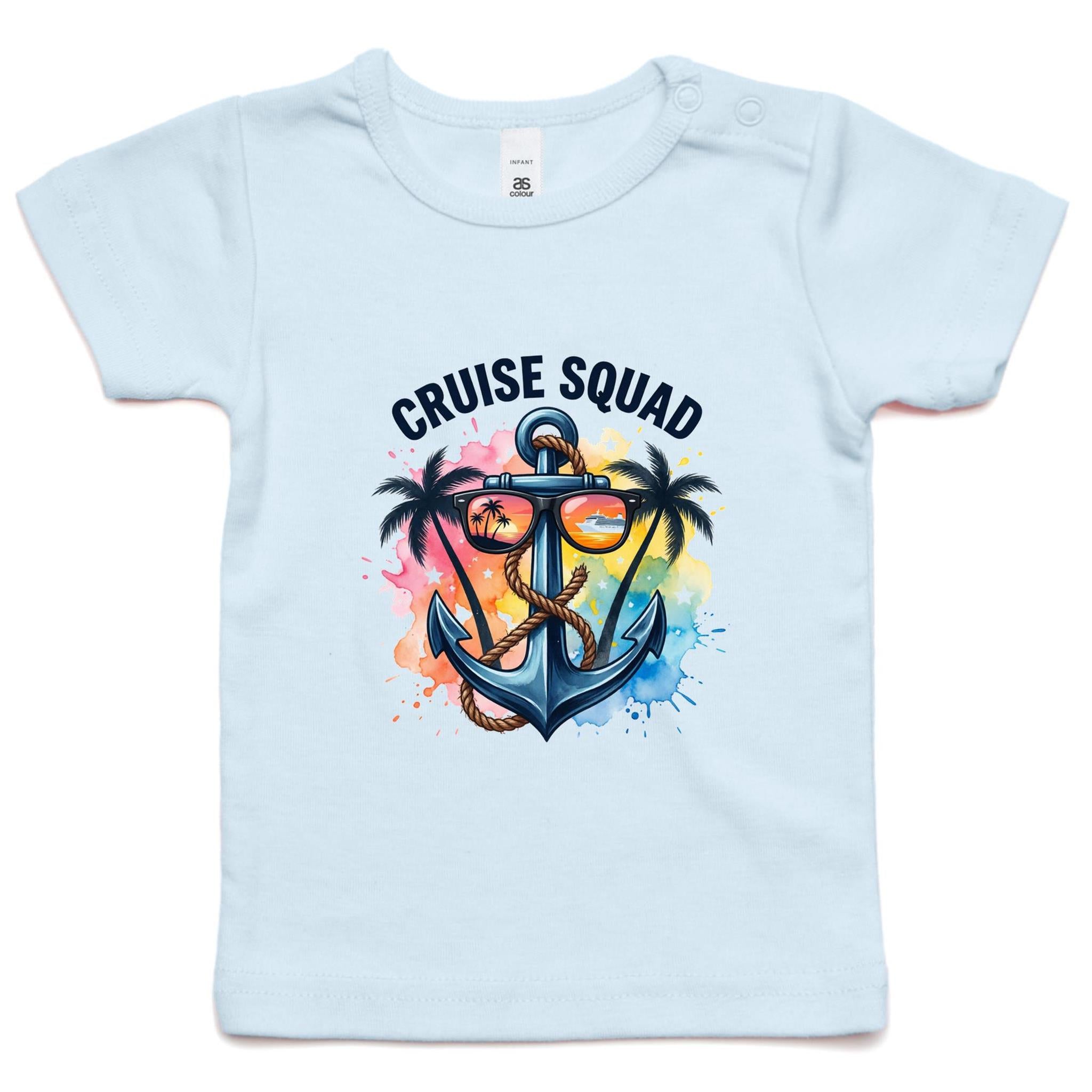Cruise Squad, Anchor Baby Cruise T-shirt Powder Blue Baby Cruise T-shirt Cruise Printed In Australia