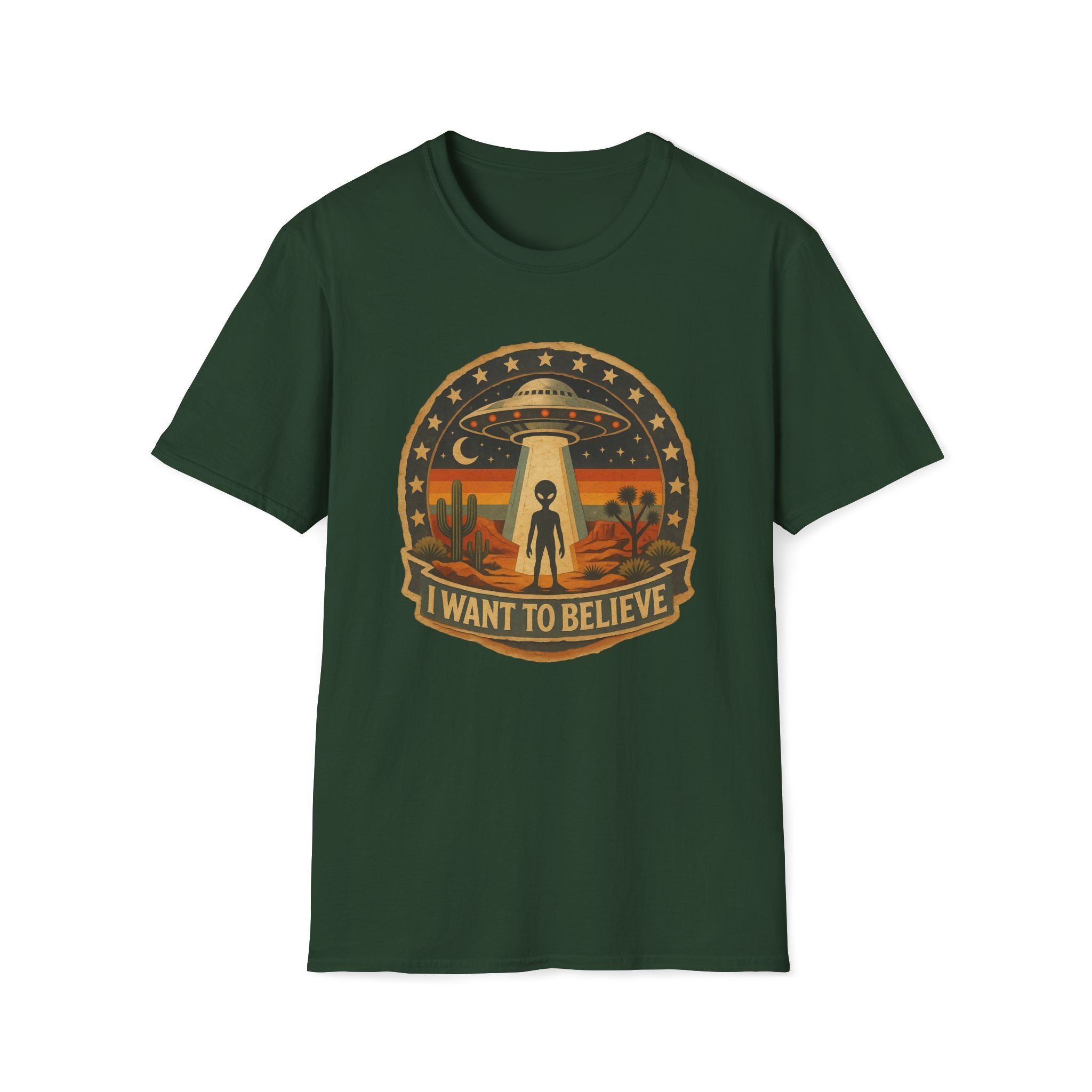 I Want To Believe UFO Alien Abduction Unisex T-Shirt Unisex Adult T-shirt Globally Fulfilled Sci Fi